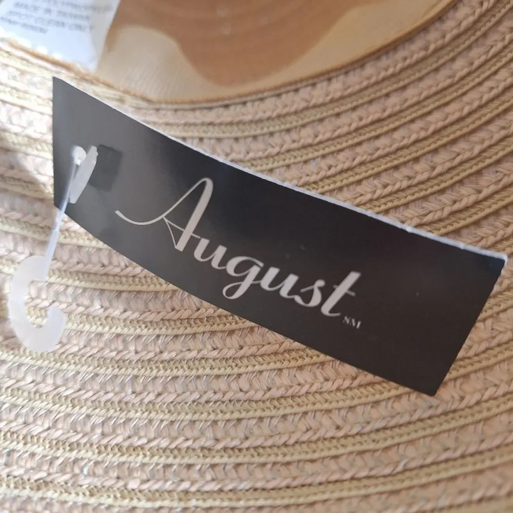 August Sun Hat Wide Brim Tan OS Womens